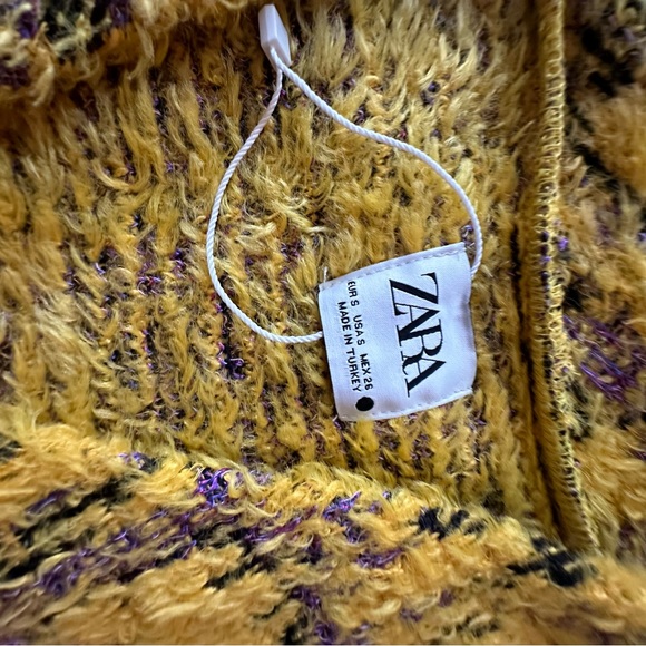 Zara Yellow Co-ord Eyelash Textured Knit 3 Button Clueless Vibes Cardigan NWOT S - Picture 12 of 16